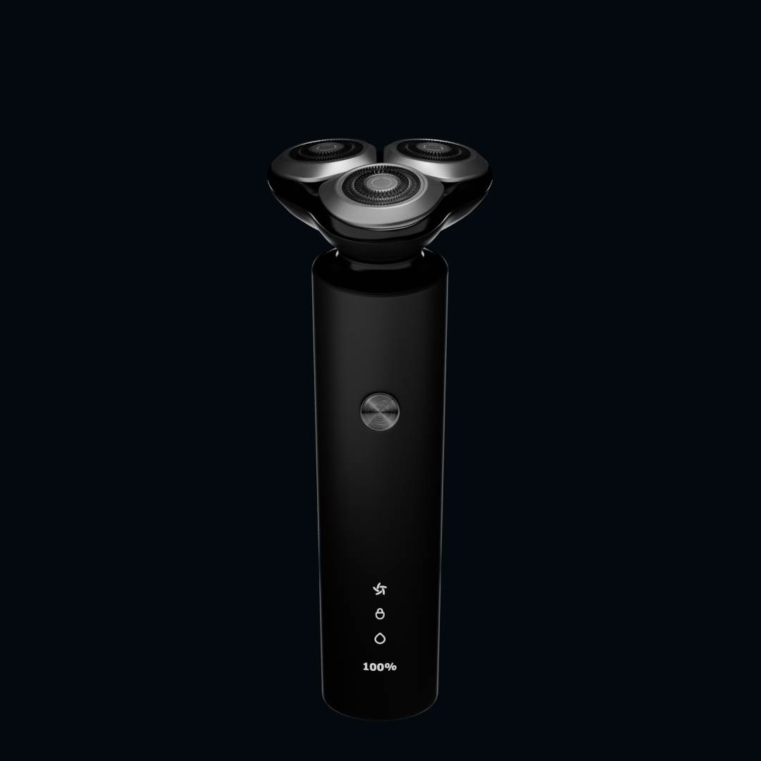 3D-анимация бритвы Xiaomi — вращение товара на белом фоне для карточки интернет-магазина